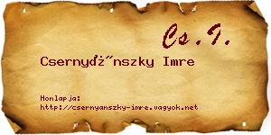 Csernyánszky Imre névjegykártya